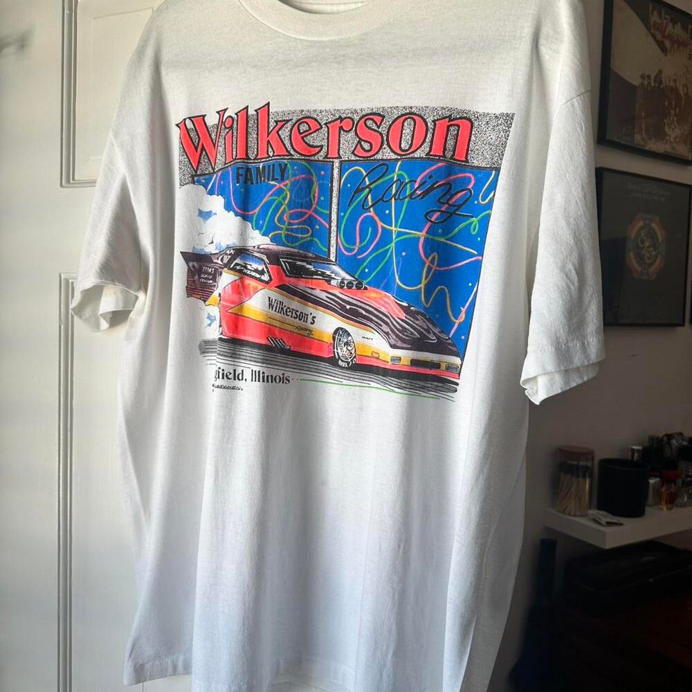White wilkerson family racing tee